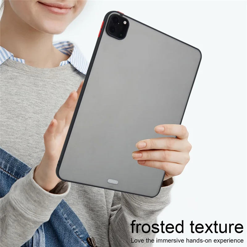Tablet Hülle für iPad Pro 12.9 (2022) / (2021) / (2020) / (2018) Soft-Touch Matte Acryl TPU Stoßfeste Schutzhülle - Schwarz