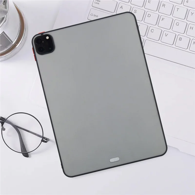 Tablet Hülle für iPad Pro 12.9 (2022) / (2021) / (2020) / (2018) Soft-Touch Matte Acryl TPU Stoßfeste Schutzhülle - Schwarz