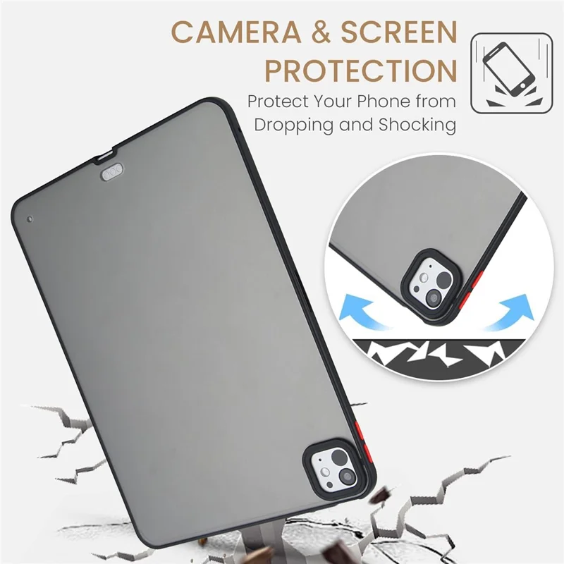 Funda para iPad Pro 13 (2024) Piel Táctil Mate Acrílica TPU a Prueba de Golpes - Negro