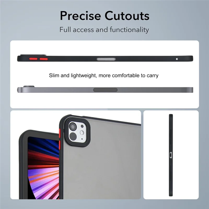 Funda para iPad Pro 13 (2024) Piel Táctil Mate Acrílica TPU a Prueba de Golpes - Negro