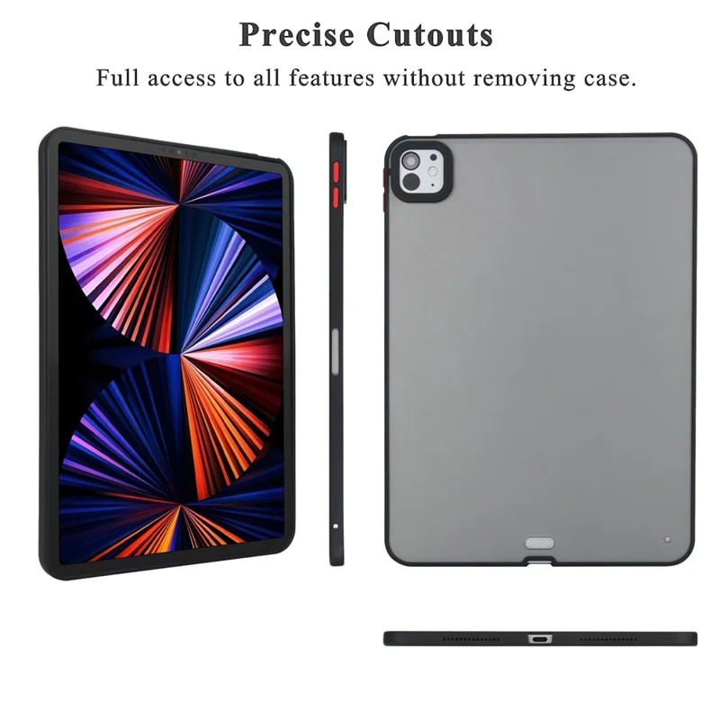Funda para iPad Pro 13 (2024) Piel Táctil Mate Acrílica TPU a Prueba de Golpes - Negro