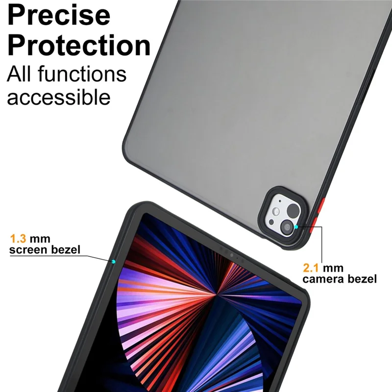 Funda para iPad Pro 13 (2024) Piel Táctil Mate Acrílica TPU a Prueba de Golpes - Negro