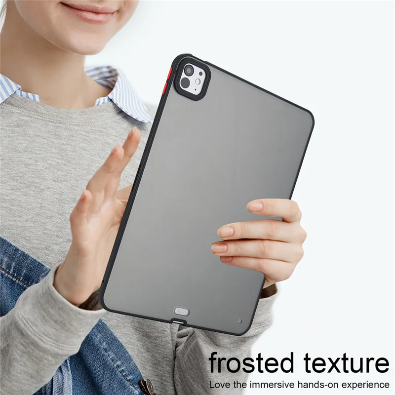 Funda para iPad Pro 13 (2024) Piel Táctil Mate Acrílica TPU a Prueba de Golpes - Negro