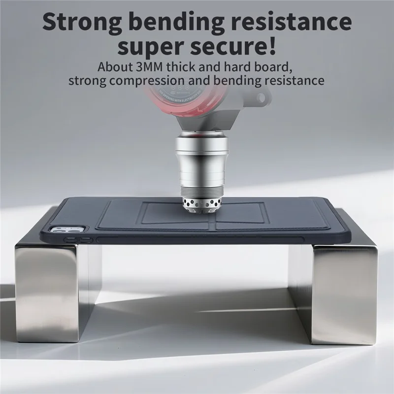 For iPad Pro 11 (2022)  /  (2021)  /  (2020)  /  (2018) Case Carbon Fiber Texture Magnetic Detachable Foldable Kickstand Tablet Cover - Dark Grey