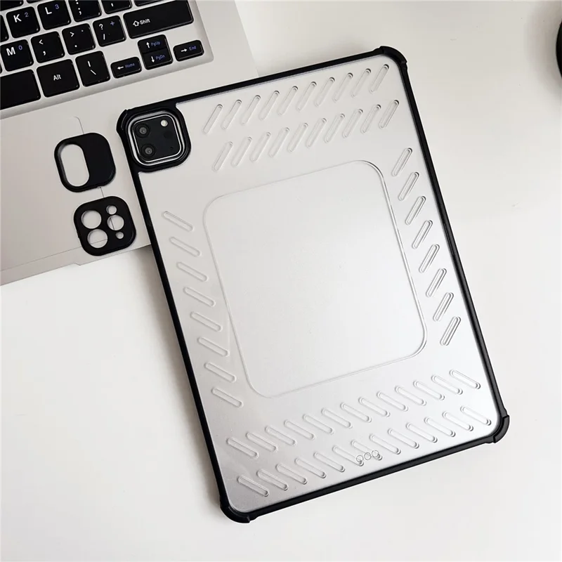 For iPad Air 11 (2025)  /  (2024) Case Hollow Frameless Ventilated TPU Acrylic Clear Tablet Cover - Black