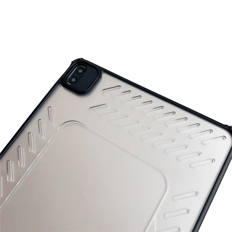 Tablet Case For iPad Pro 11 (2022)  /  (2021)  /  (2020)  /  (2018) Hollow Frameless Ventilated TPU Acrylic Clear Cover - Black
