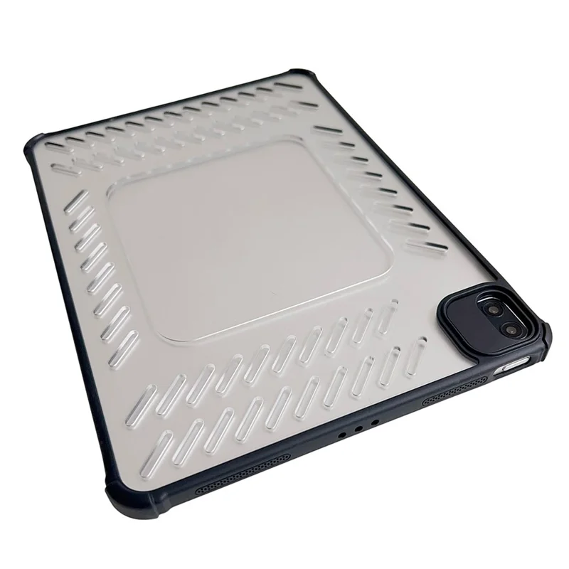 Tablet Case For iPad Pro 11 (2022)  /  (2021)  /  (2020)  /  (2018) Hollow Frameless Ventilated TPU Acrylic Clear Cover - Black