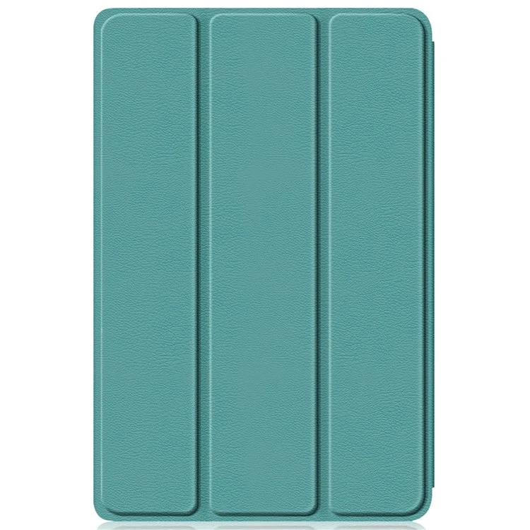 For Amazon Fire 7 (2022) Protective Case PU Leather Tri-fold Stand Shockproof Tablet Cover - Green