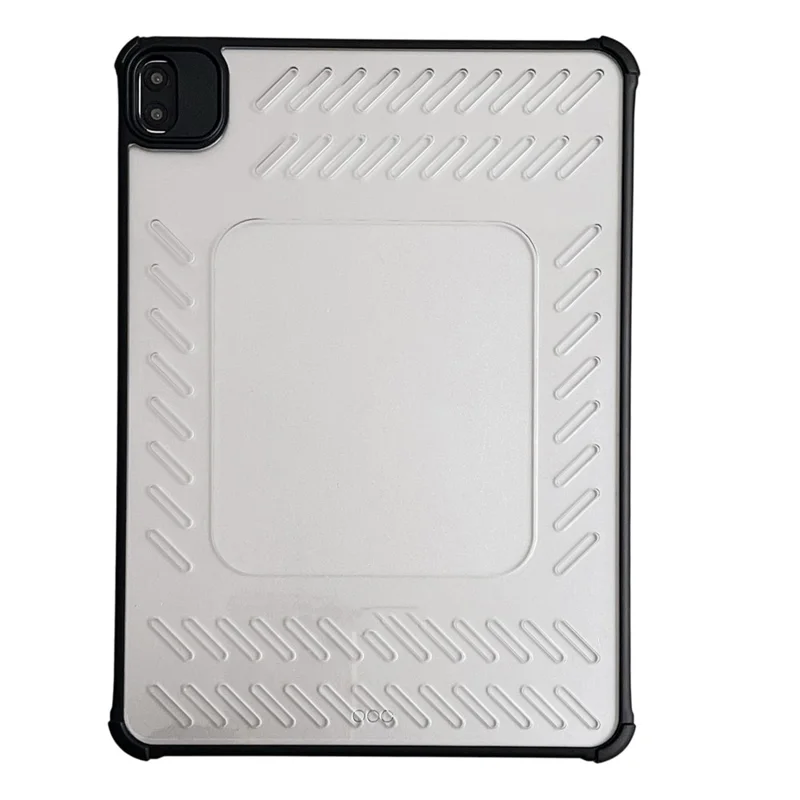 For iPad Pro 11 (2024) Case Hollow Frameless Ventilated TPU Acrylic Clear Tablet Cover - Black
