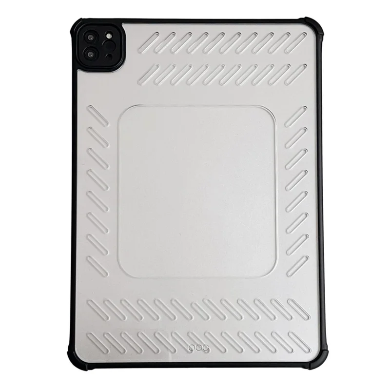 For iPad Pro 11 (2024) Case Hollow Frameless Ventilated TPU Acrylic Clear Tablet Cover - Black