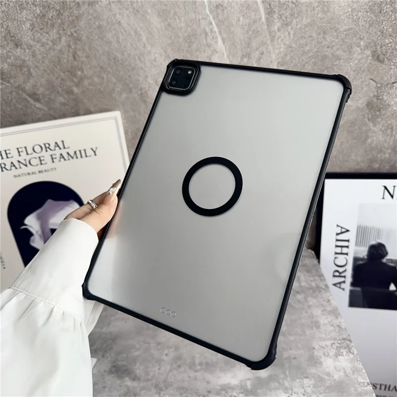 For iPad Air 11 (2025)  /  (2024) Magnetic Case Frameless TPU Acrylic Clear Tablet Cover - Black