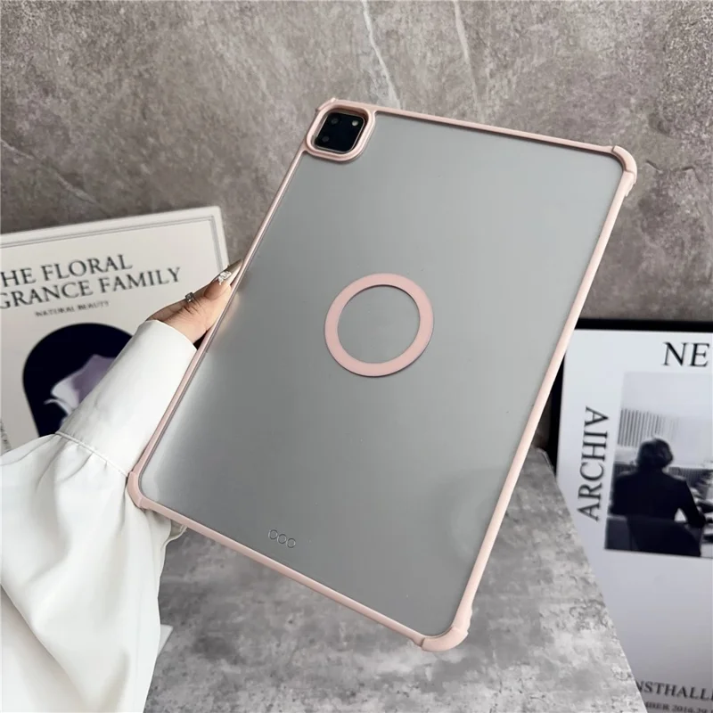 For iPad Air 11 (2026) / (2025) / (2024) Magnetic Case Frameless TPU Acrylic Clear Tablet Cover - Pink