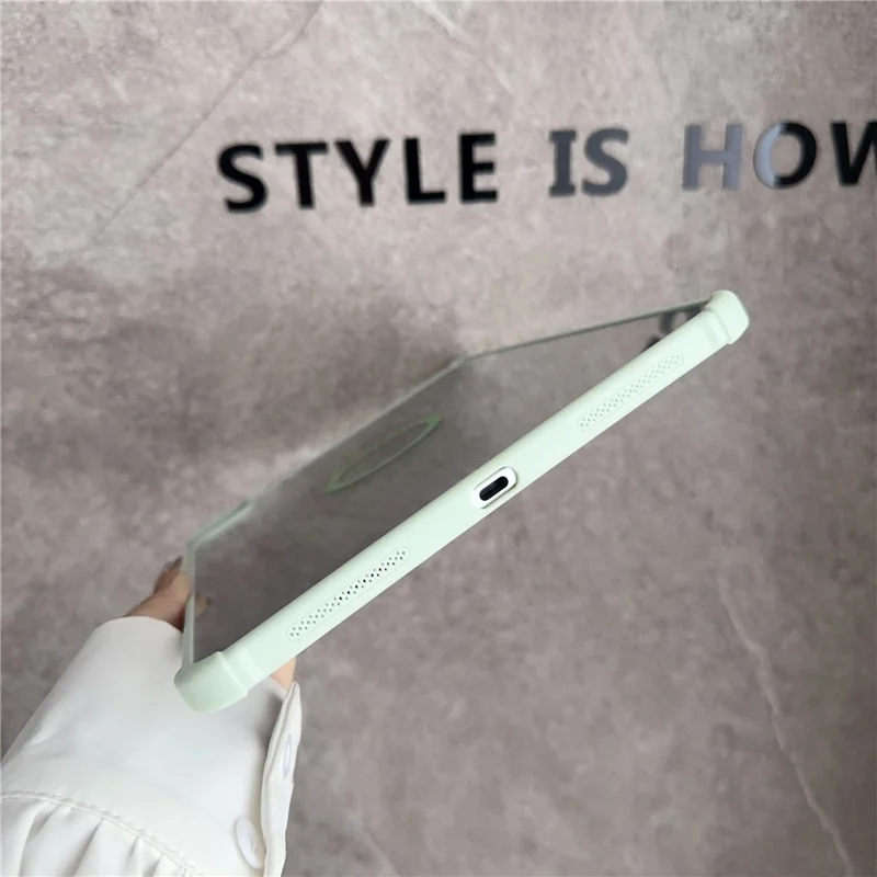 For iPad Air 11 (2026) / (2025) / (2024) Magnetic Case Frameless TPU Acrylic Clear Tablet Cover - Pink