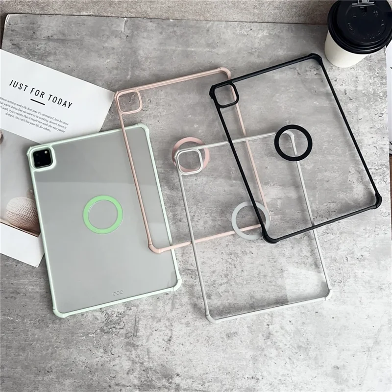 For iPad Air 11 (2026) / (2025) / (2024) Magnetic Case Frameless TPU Acrylic Clear Tablet Cover - Pink