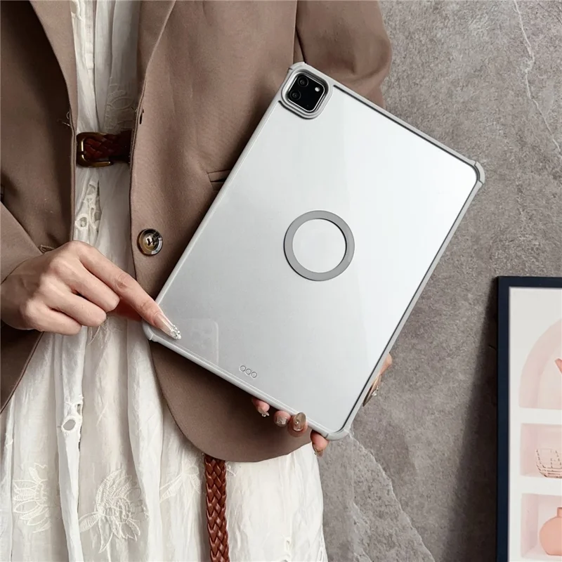 For iPad Air (2022)  /  (2020) Magnetic Case Frameless TPU Acrylic Clear Tablet Cover - Grey