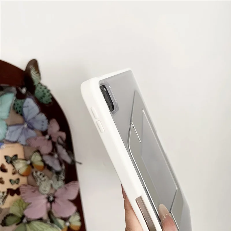 For iPad Air 11 (2025)  /  (2024) Case with Pencil Holder Metal Foldable Kickstand TPU Acrylic Matte Tablet Cover - White