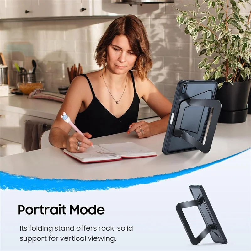Funda para iPad 10.9 (2022) de Aleación de Aluminio Plegable con Soporte y Cubierta de Tablet de TPU Acrílico