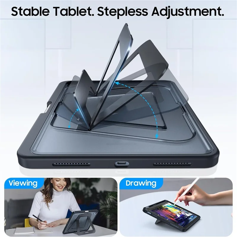 Funda para iPad 10.9 (2022) de Aleación de Aluminio Plegable con Soporte y Cubierta de Tablet de TPU Acrílico