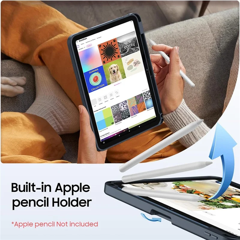 Funda para iPad 10.9 (2022) de Aleación de Aluminio Plegable con Soporte y Cubierta de Tablet de TPU Acrílico