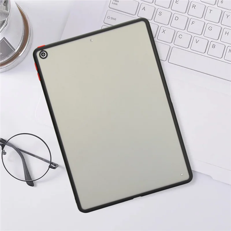 Tablet Case For iPad 10.2 (2021)  /  (2020)  /  (2019) Skin Touch Matte Acrylic TPU Shockproof Cover - Black