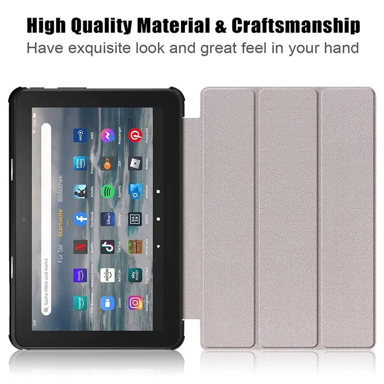 For Amazon Fire 7 (2022) Pattern Printed Protective Case PU Leather Anti-Drop Tablet Cover with Trifold Stand - Don't Touch Me