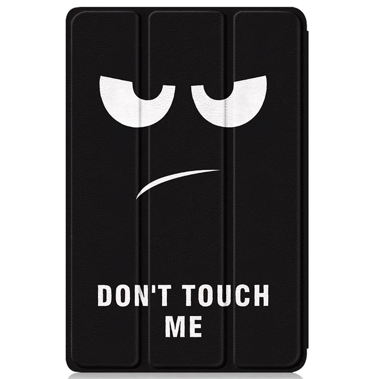 For Amazon Fire 7 (2022) Pattern Printed Protective Case PU Leather Anti-Drop Tablet Cover with Trifold Stand - Don't Touch Me