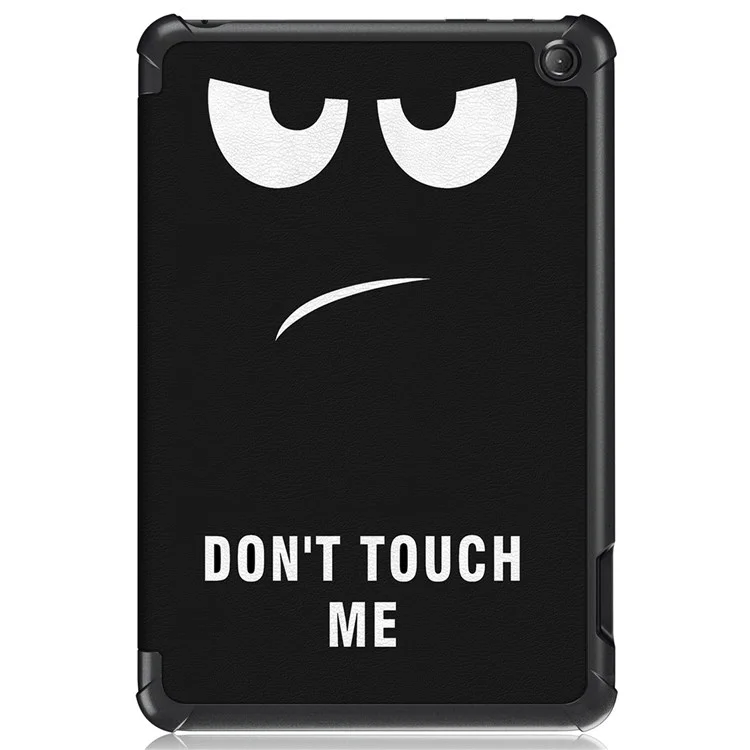 For Amazon Fire 7 (2022) Pattern Printed Protective Case PU Leather Anti-Drop Tablet Cover with Trifold Stand - Don't Touch Me