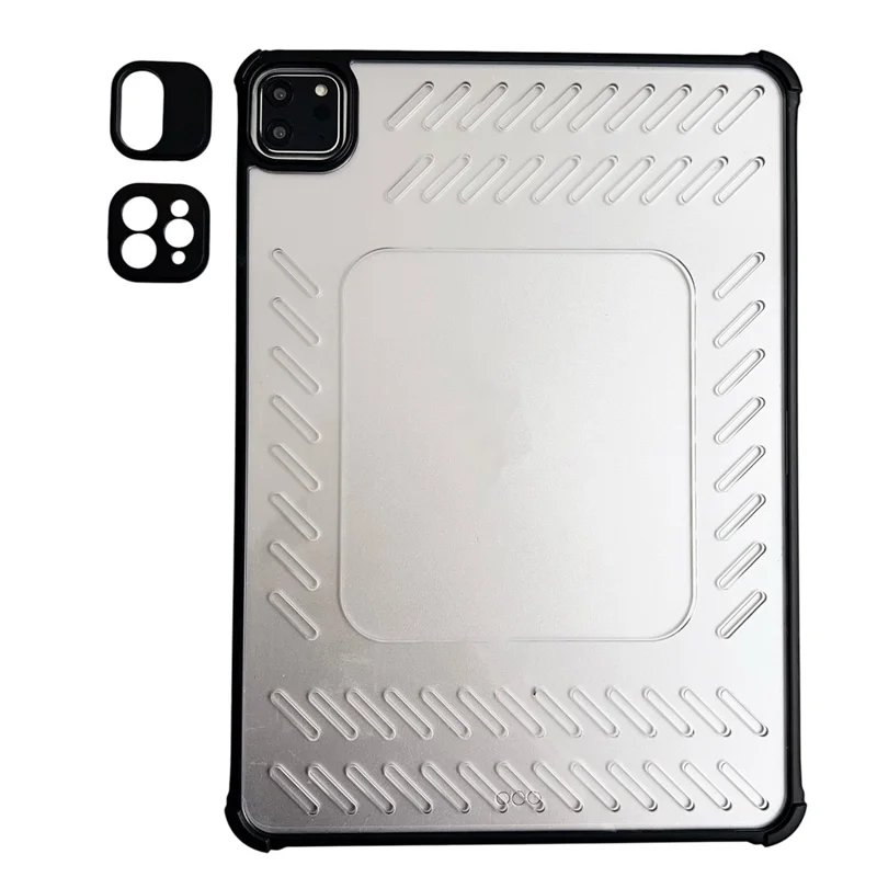 Funda para iPad Air (2022) / (2020) con Diseño Calado sin Marco, Ventilada, de TPU y Acrílico Transparente - Negro