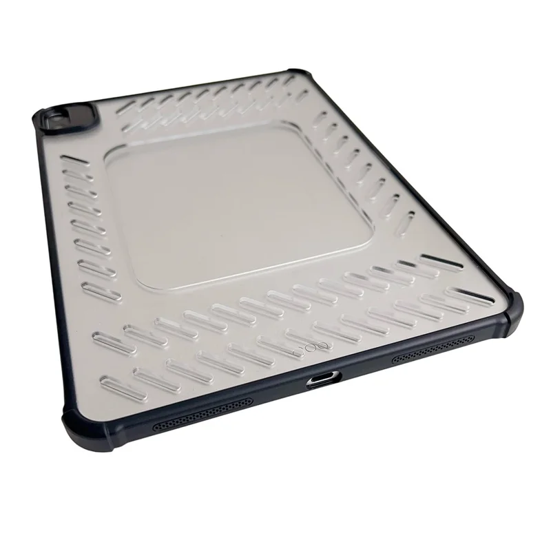 Funda para iPad Air (2022) / (2020) con Diseño Calado sin Marco, Ventilada, de TPU y Acrílico Transparente - Negro