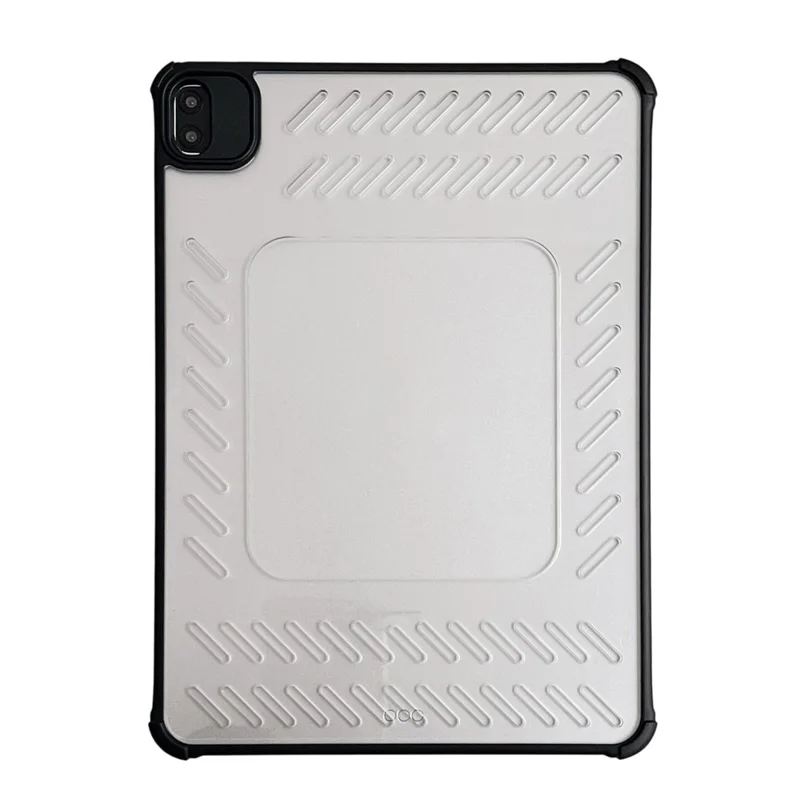 Funda para iPad Air (2022) / (2020) con Diseño Calado sin Marco, Ventilada, de TPU y Acrílico Transparente - Negro