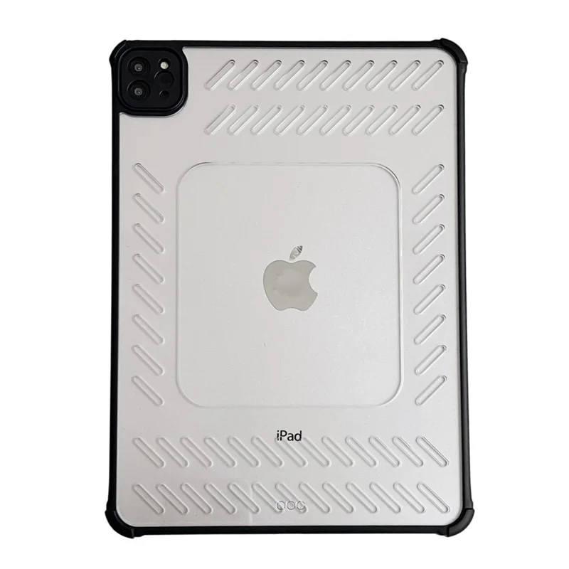 Funda para iPad Air (2022) / (2020) con Diseño Calado sin Marco, Ventilada, de TPU y Acrílico Transparente - Negro