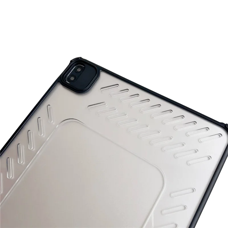 Funda para iPad Air (2022) / (2020) con Diseño Calado sin Marco, Ventilada, de TPU y Acrílico Transparente - Negro