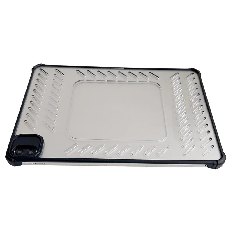 Funda para iPad Air (2022) / (2020) con Diseño Calado sin Marco, Ventilada, de TPU y Acrílico Transparente - Negro