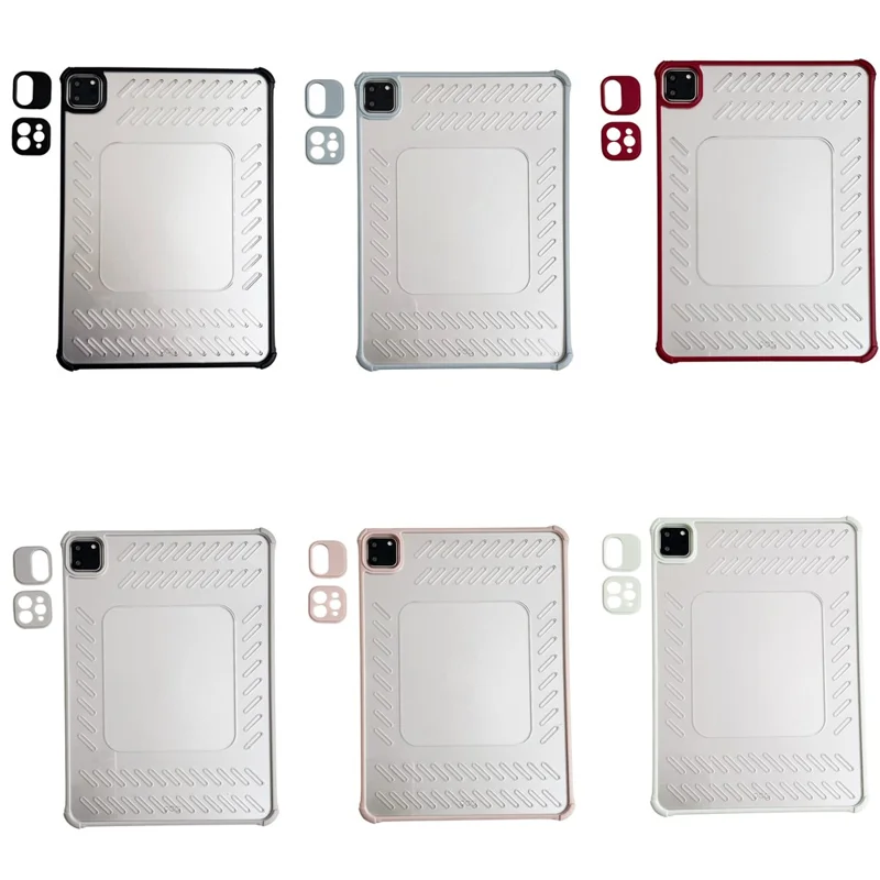 For iPad Air (2022)  /  (2020) Case Hollow Frameless Ventilated TPU Acrylic Clear Tablet Cover - Blue