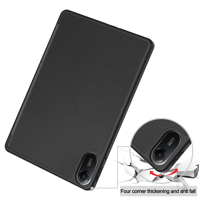 Capa para Xiaomi Redmi Pad 2 com Suporte - Couro à Prova de Choque com Compartimento para Caneta - Preto