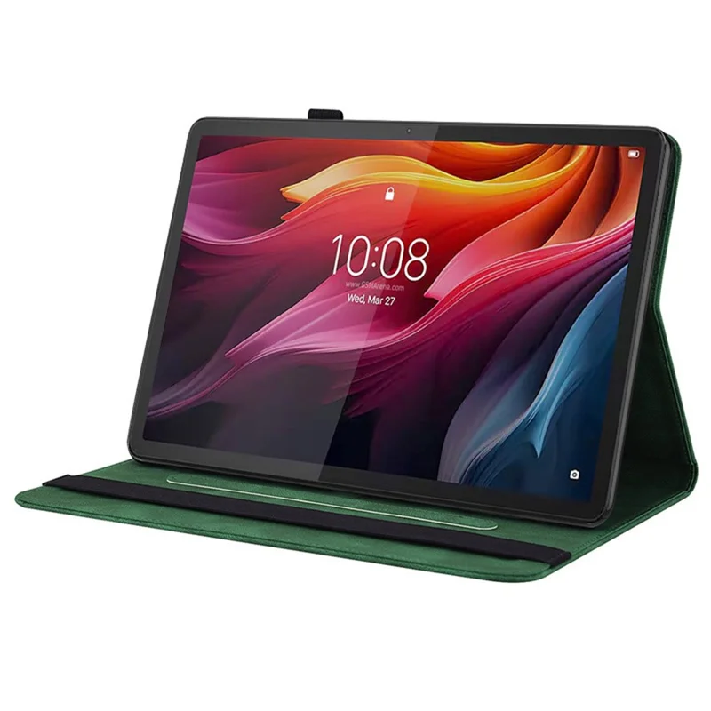 Für Lenovo Idea Tab (TB336ZU / TB336FU) / Xiaoxin Pad 11 2025 Hülle Schmetterlingsblumen-Prägung PU-Leder Tablet-Hülle mit Kartenfächern - Grün