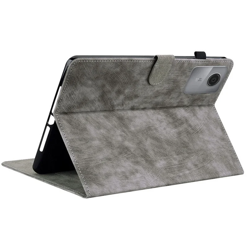 Für Lenovo Idea Tab (TB336ZU / TB336FU) / Xiaoxin Pad 11 2025 Hülle Tiger-Muster Kratzfest PU-Leder Tablet-Schutzhülle - Grau