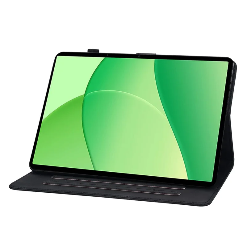 Cover per Oppo Pad SE con Fiore di Giglio e Slot per Carte, Custodia in Pelle per Tablet - Nero