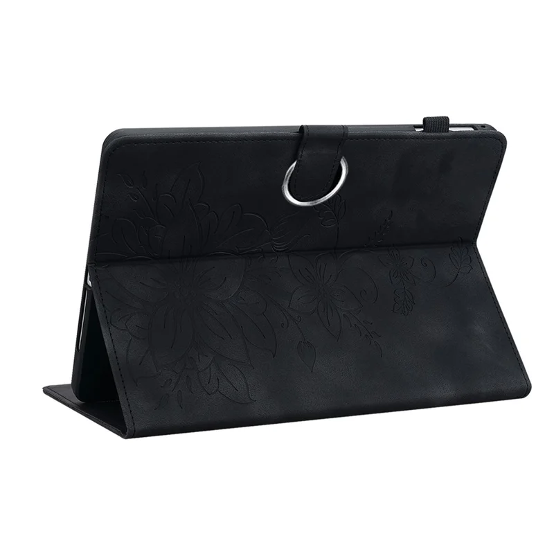Cover per Oppo Pad SE con Fiore di Giglio e Slot per Carte, Custodia in Pelle per Tablet - Nero