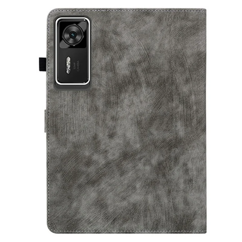 Funda de Cuero PU Antirayones para Lenovo Legion Y700 Gen 4 con Diseño de Tigre - Gris