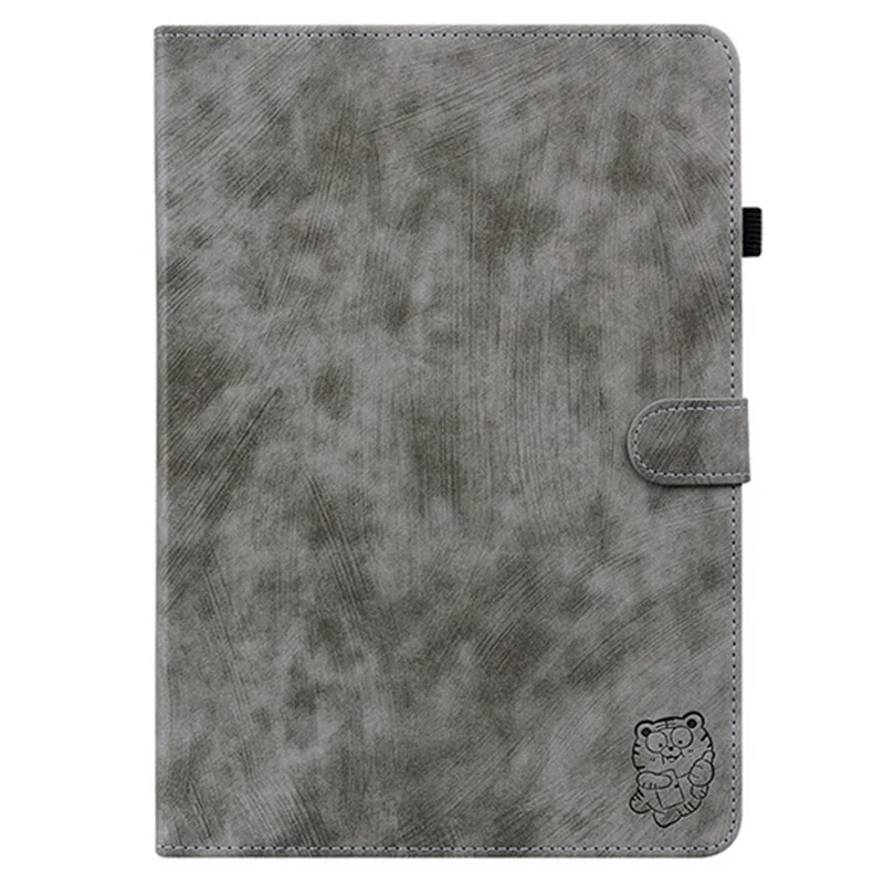 Funda de Cuero PU Antirayones para Lenovo Legion Y700 Gen 4 con Diseño de Tigre - Gris