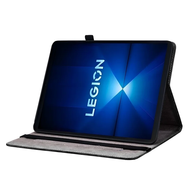 For Lenovo Legion Y700 Gen 4 Leather Case Pattern Printed Stand Tablet Cover with Card Slots - Black Orchid