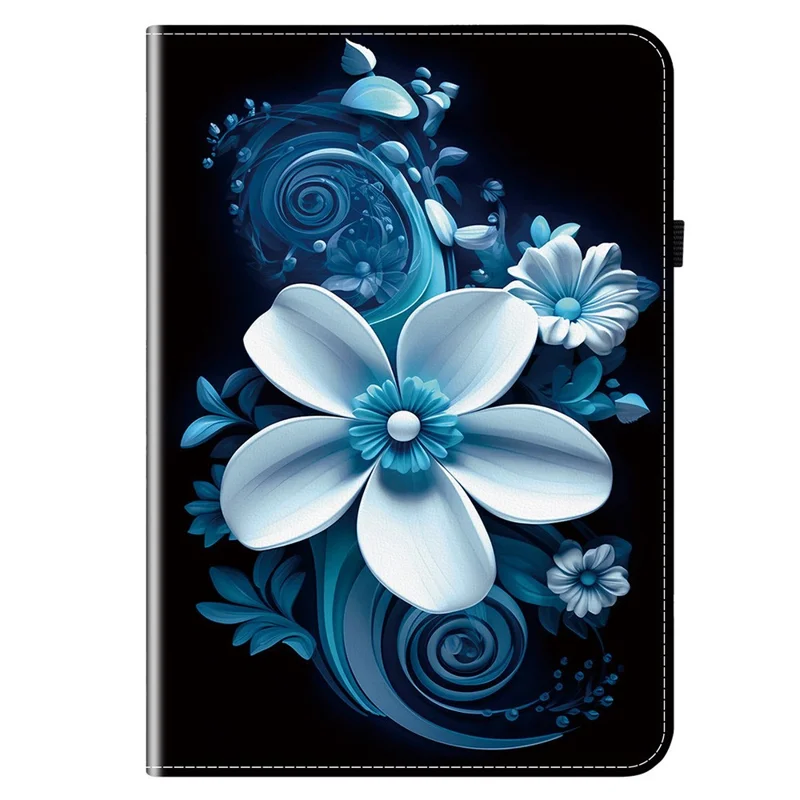 For Lenovo Legion Y700 Gen 4 Leather Case Pattern Printed Stand Tablet Cover with Card Slots - Black Orchid