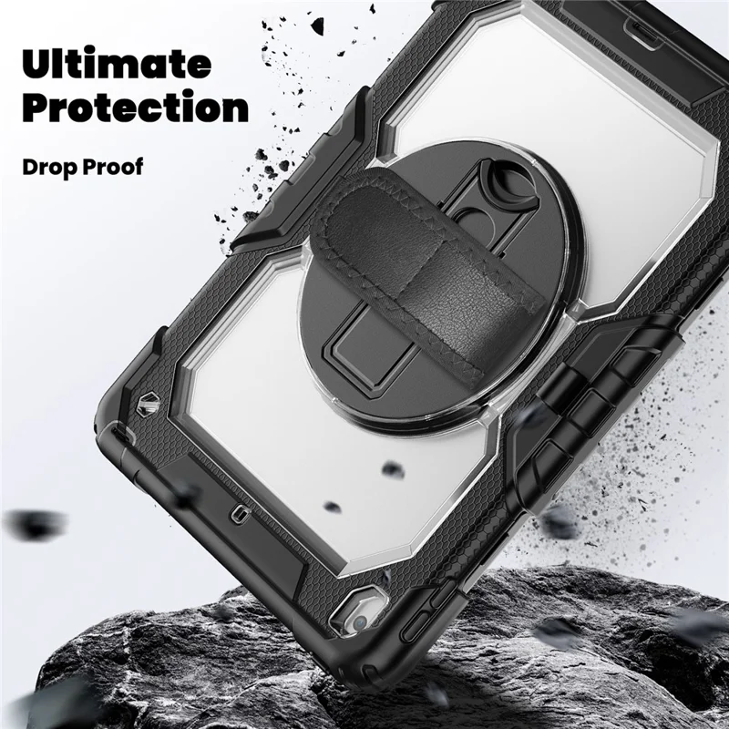Capa para iPad 10.2 (2021) / (2019) / (2020) PC + Silicone com Película PET e Alça de Ombro