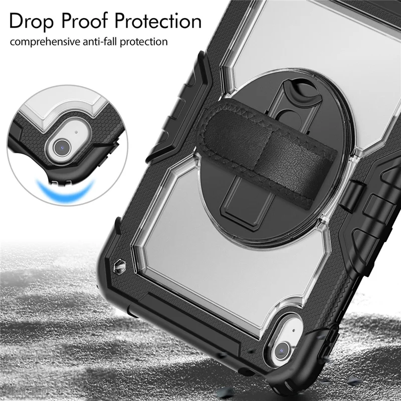 Tablet Case for iPad (2025) A3354 / iPad 10.9 (2022) A2696 PC + Silicone Cover with PET Film and Shoulder Strap