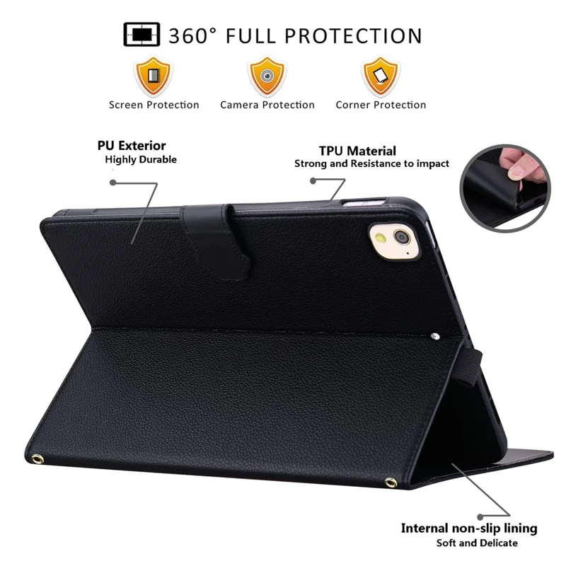 Für iPad Air 10,5 Zoll (2019) Hülle 3D-Effekt Katzen-Muster Ledertasche Ständer mit Brieftasche, Stifthalter - Schwarz