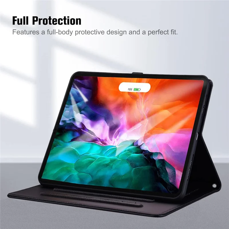 Per iPad (2025) / iPad 10.9 (2022) Custodia Effetto 3D Motivo Gatto Supporto in Pelle Copertina da Tavolo con Portafoglio, Supporto per Stilo - Nero