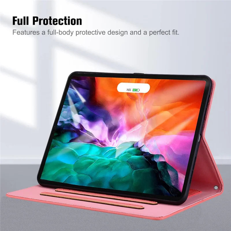 For iPad Pro 13 (2025) / 13 (2024) Case 3D Effect Cat Pattern Leather Stand Tablet Cover with Wallet, Stylus Holder - Watermelon Red