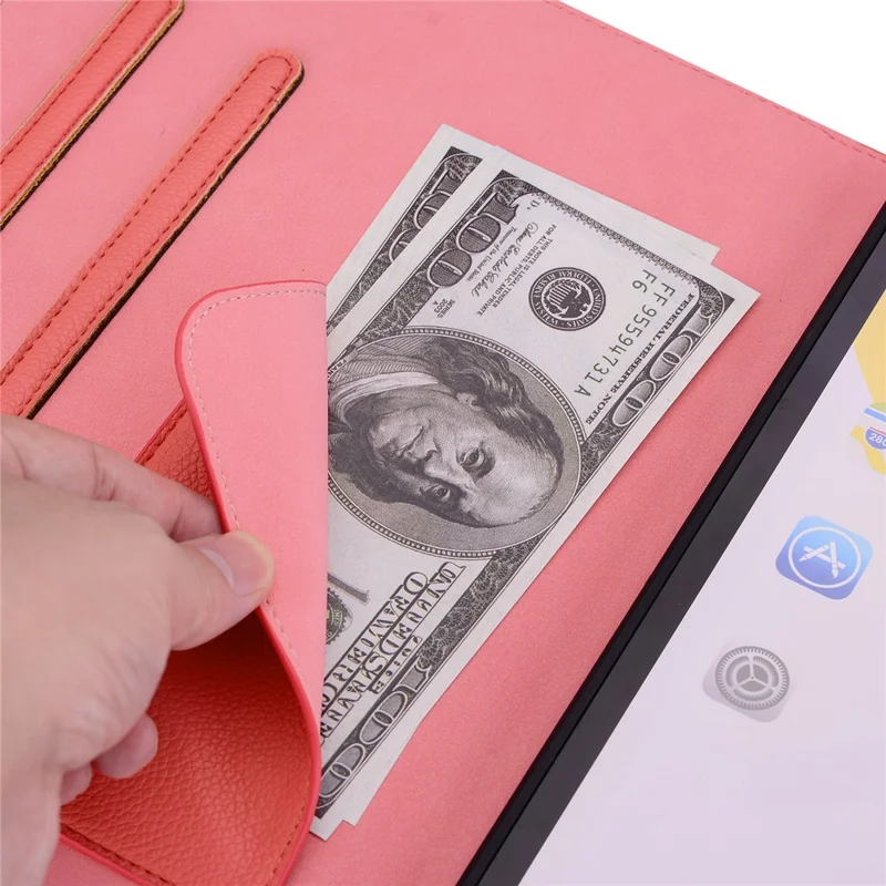 For iPad Pro 13 (2025) / 13 (2024) Case 3D Effect Cat Pattern Leather Stand Tablet Cover with Wallet, Stylus Holder - Watermelon Red