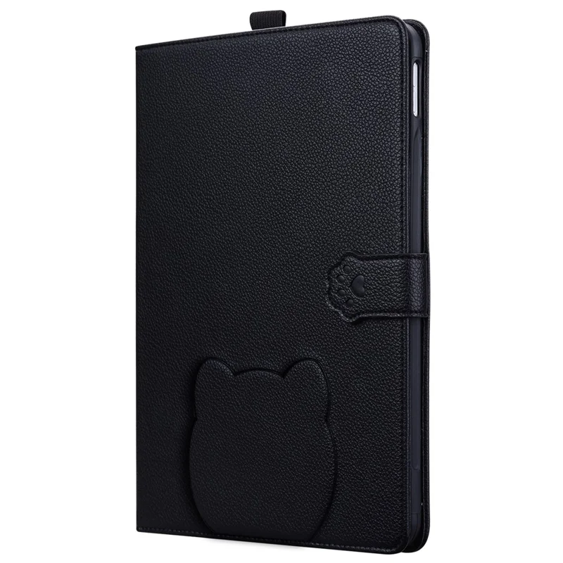 Brieftasche Hülle für iPad Air 13 (2025) / (2024) / iPad Pro 12.9 (2021 / (2020) 3D-Effekt Katzen-Muster Leder Ständer Tablet Hülle - Schwarz